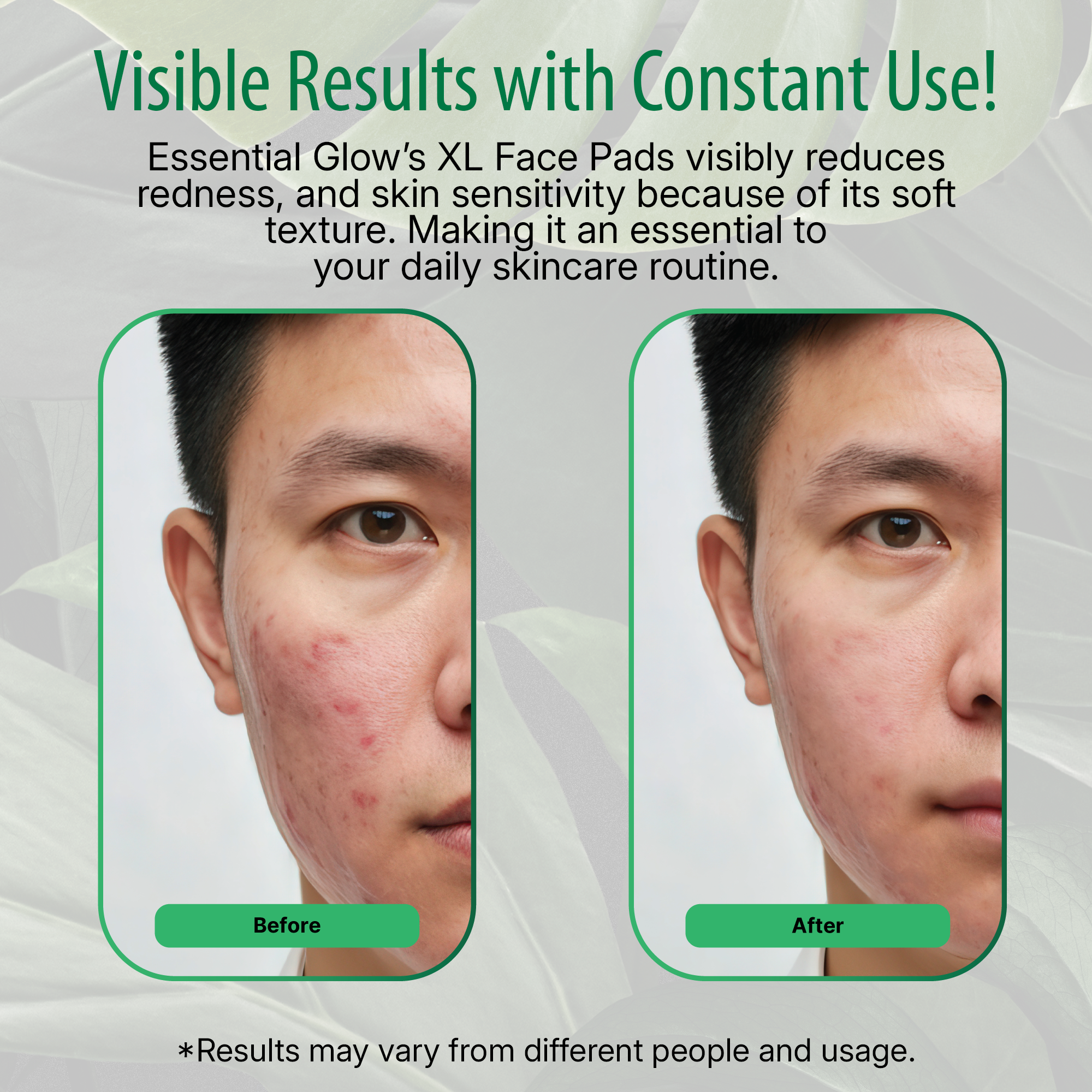 Essential Glow XL Face Pads, Triple Layered, Ultra Smooth, Durable (60 Pads)