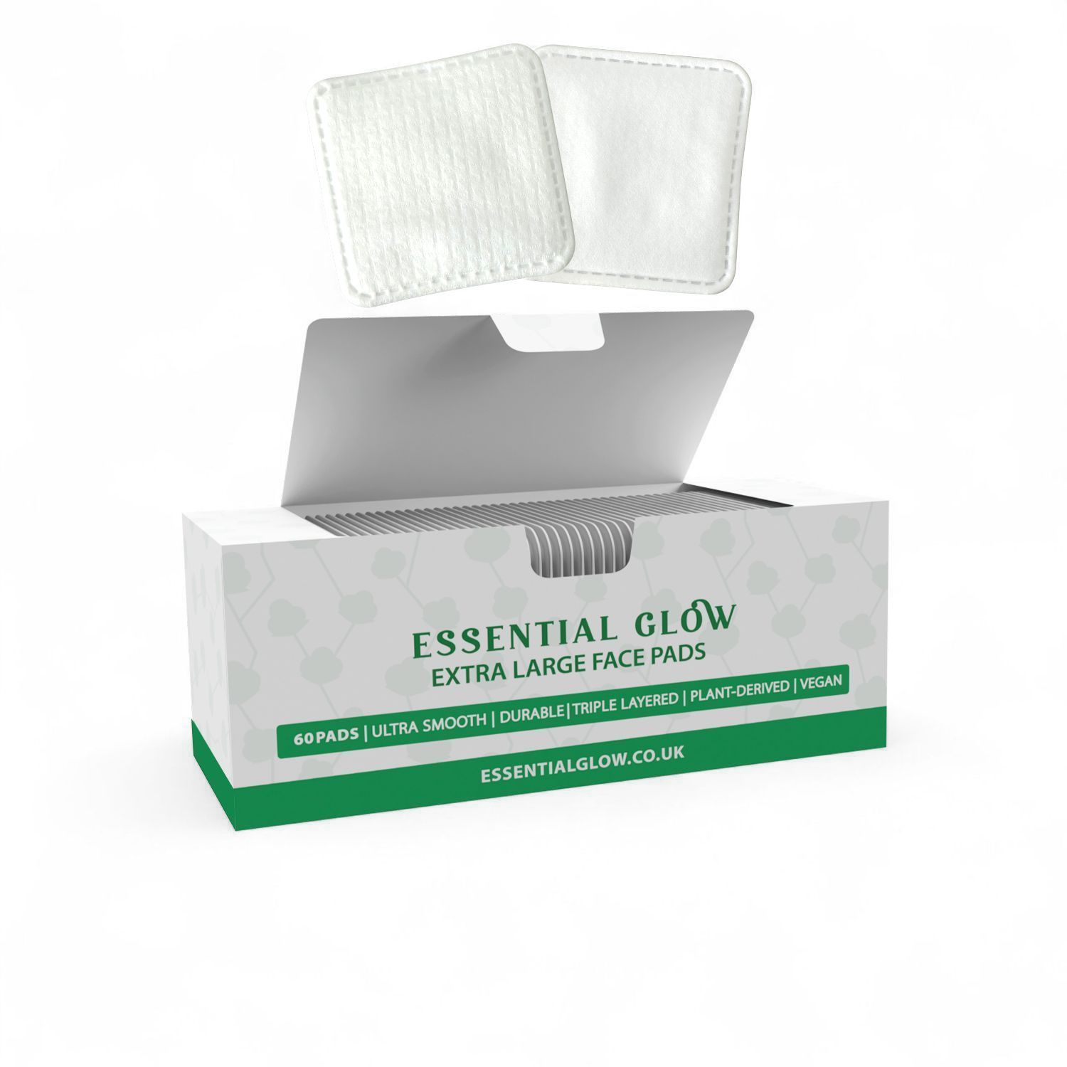 Essential Glow XL Face Pads, Triple Layered, Ultra Smooth, Durable (60 Pads)