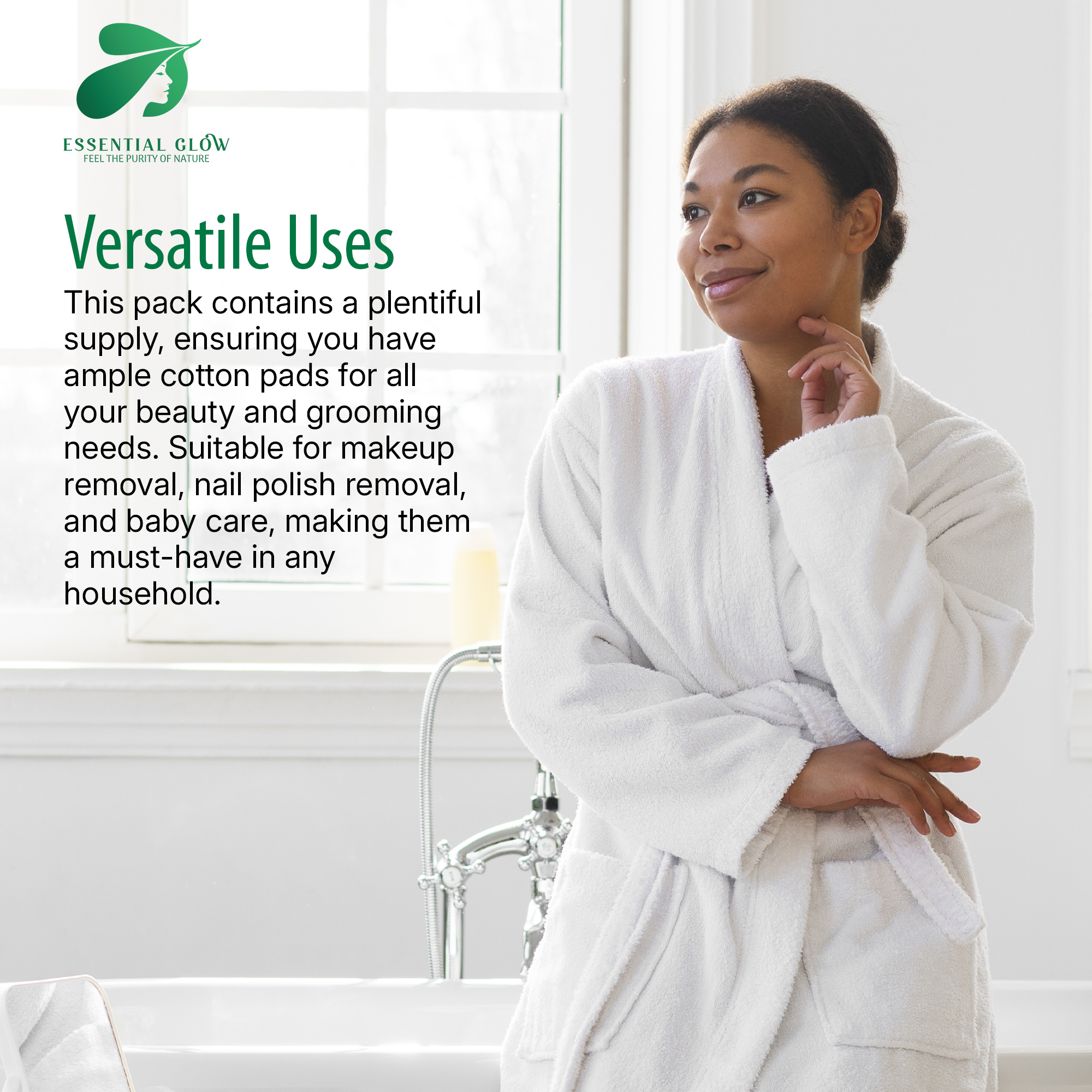 Essential Glow XL Face Pads, Triple Layered, Ultra Smooth, Durable (60 Pads)