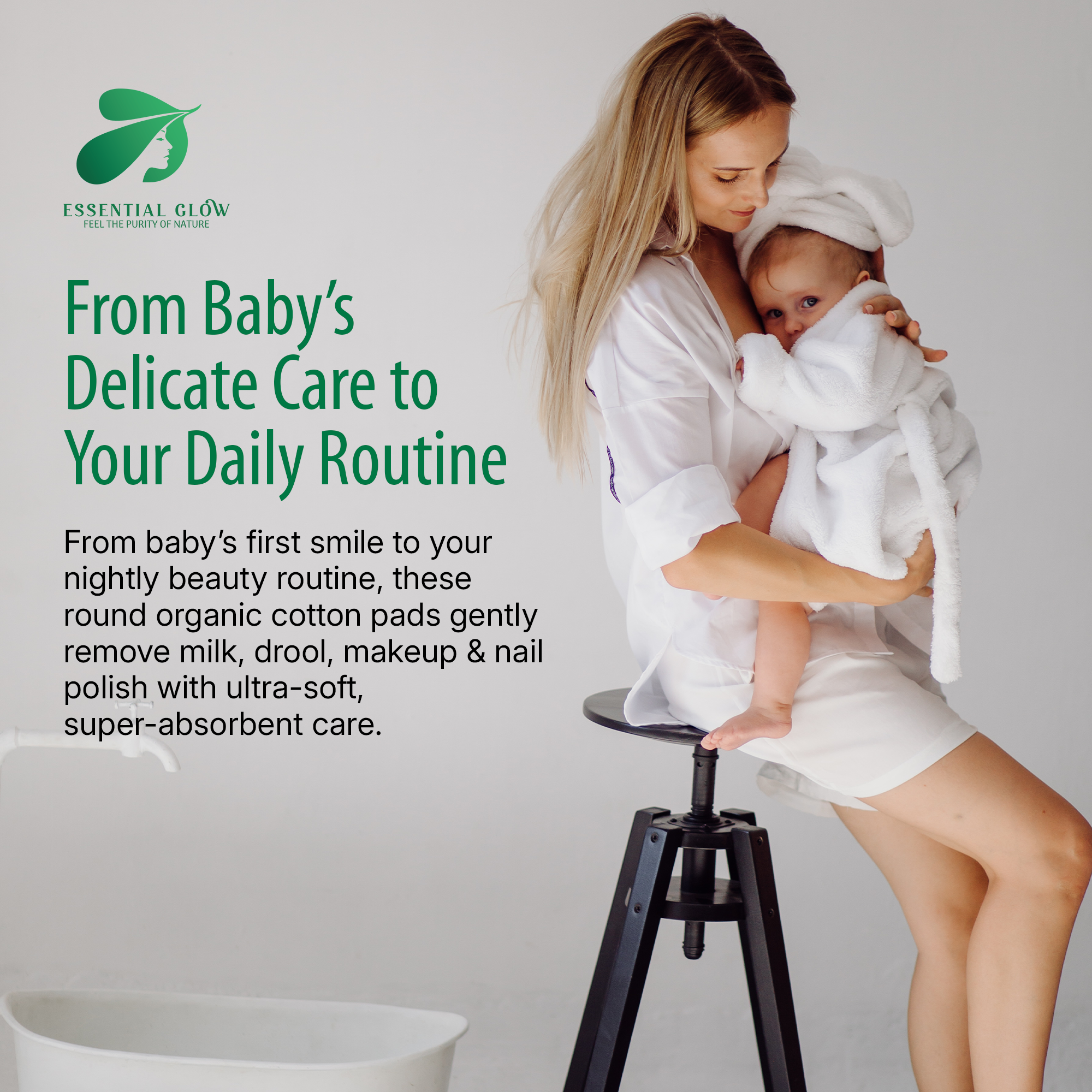 Essential Glow Premium Cotton Pads 100% Natural