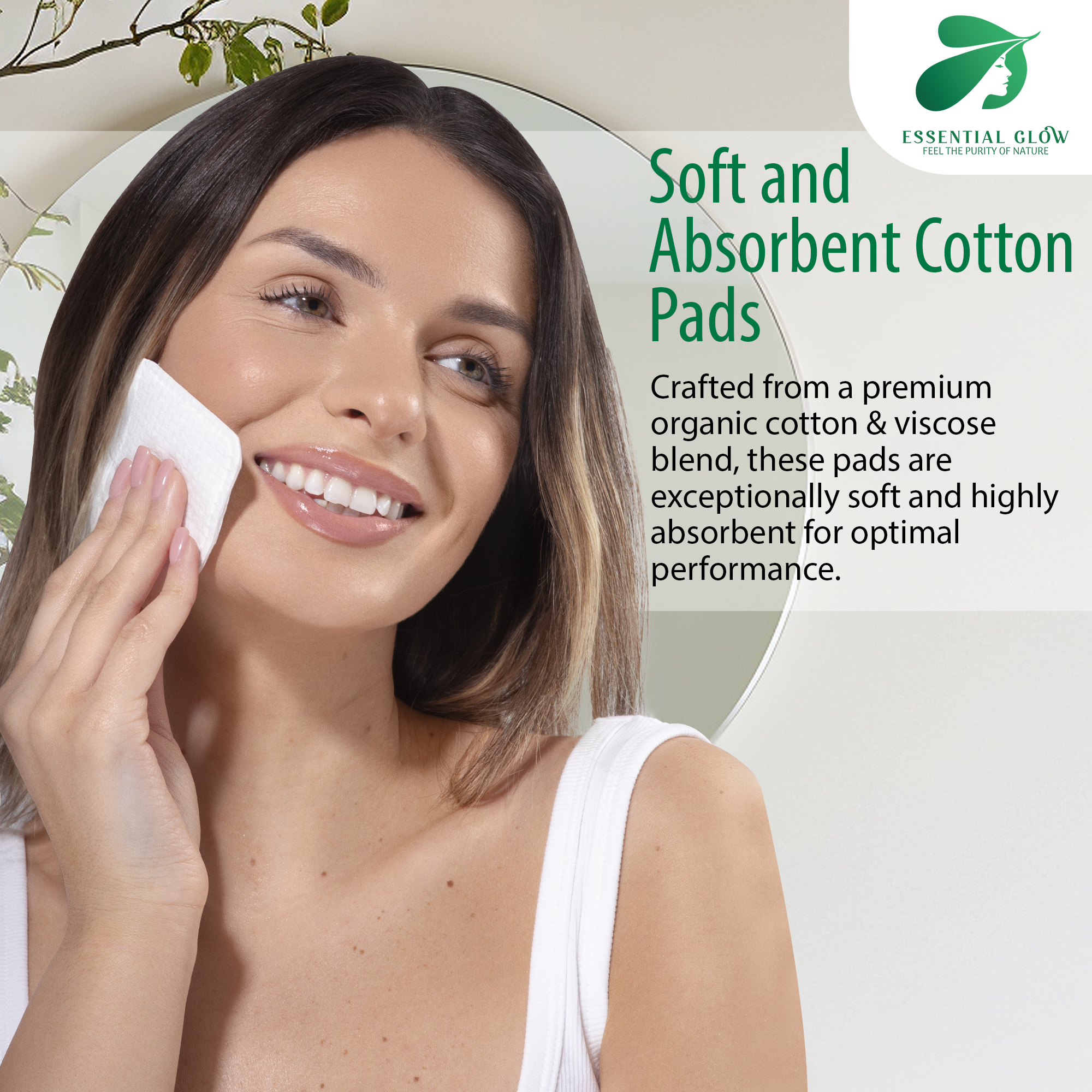 Essential Glow XL Face Pads, Triple Layered, Ultra Smooth, Durable (60 Pads)