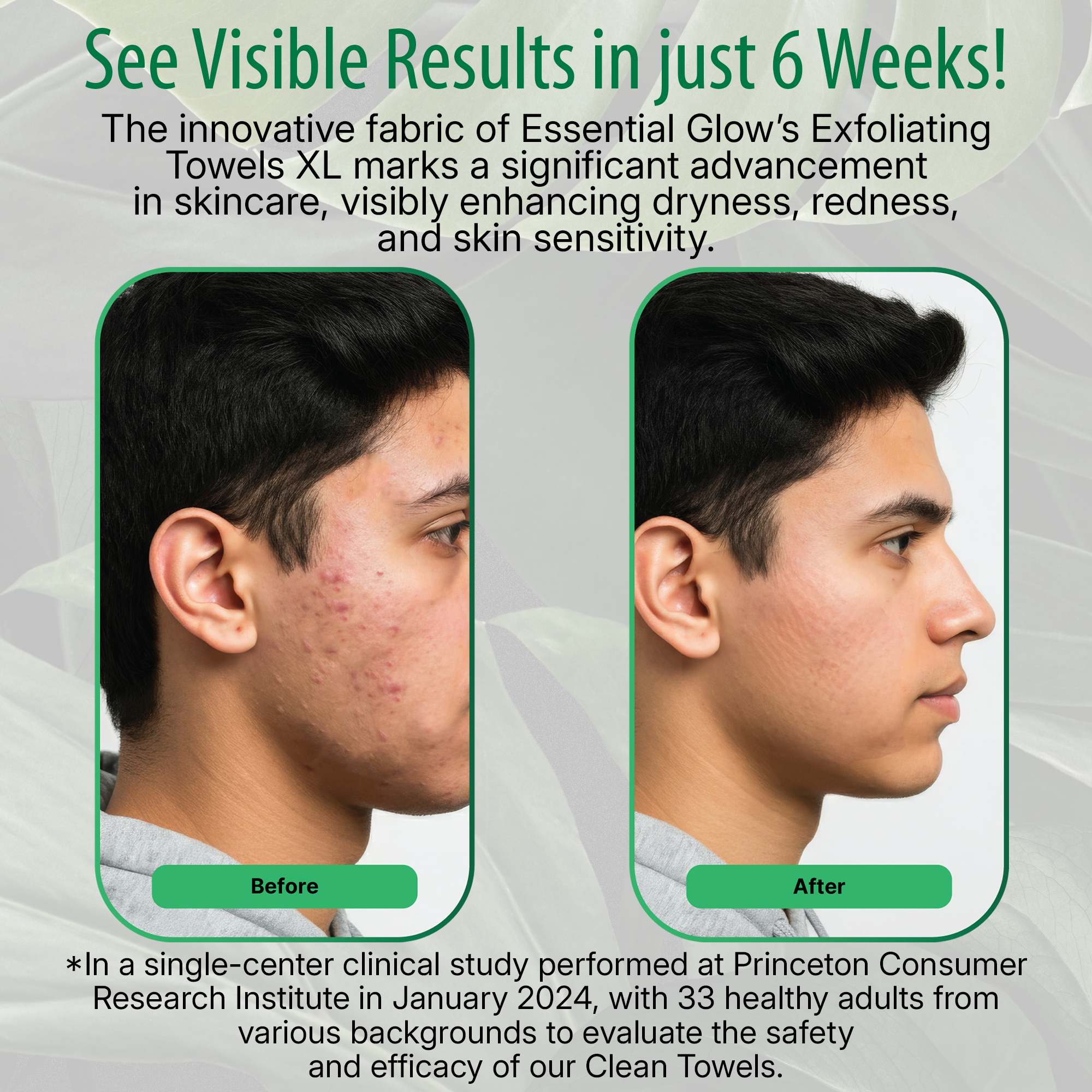 Essential Glow XL Disposable Face Towels, Ultra Smooth, 100% Biobased, 50 Towels