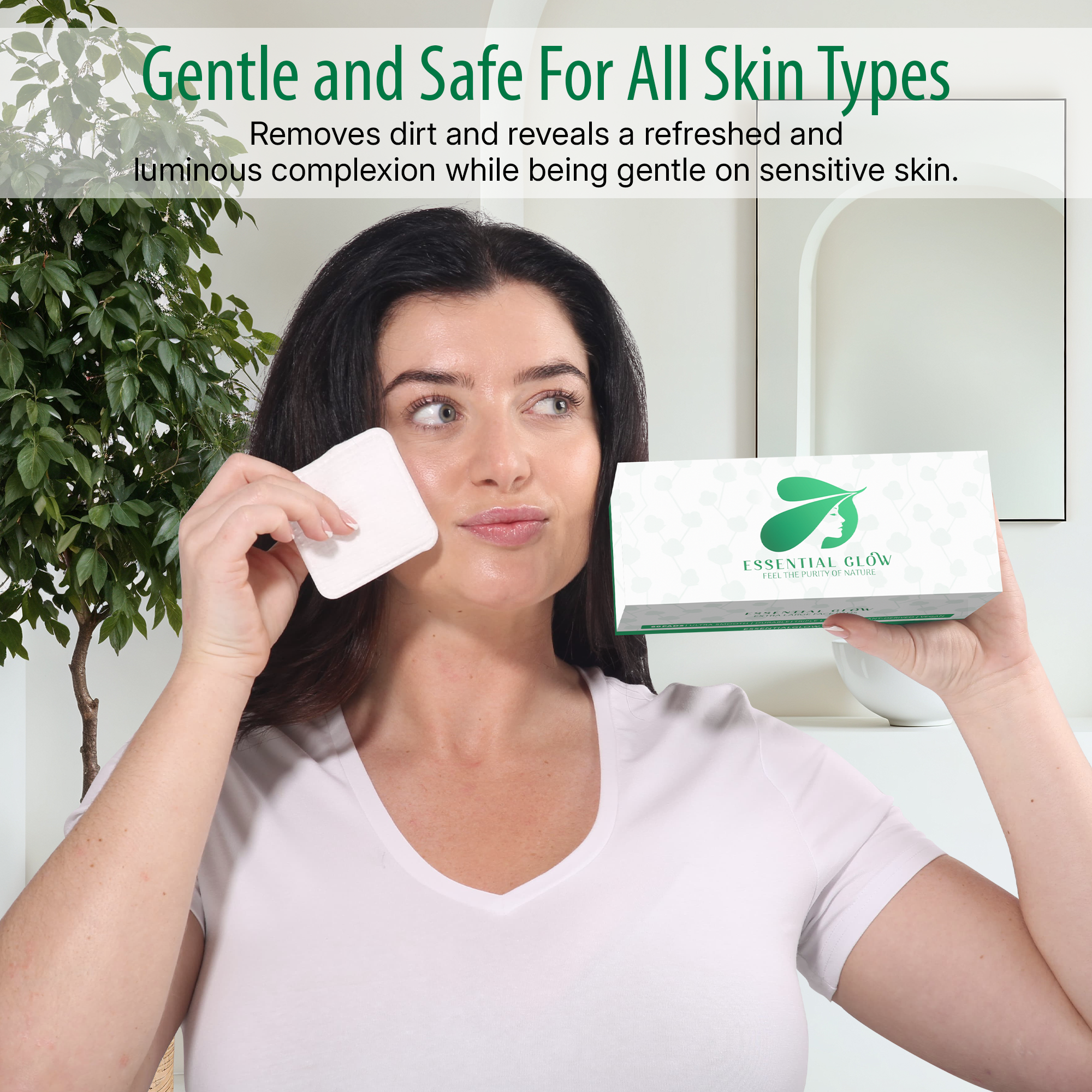 Essential Glow XL Face Pads, Triple Layered, Ultra Smooth, Durable (60 Pads)