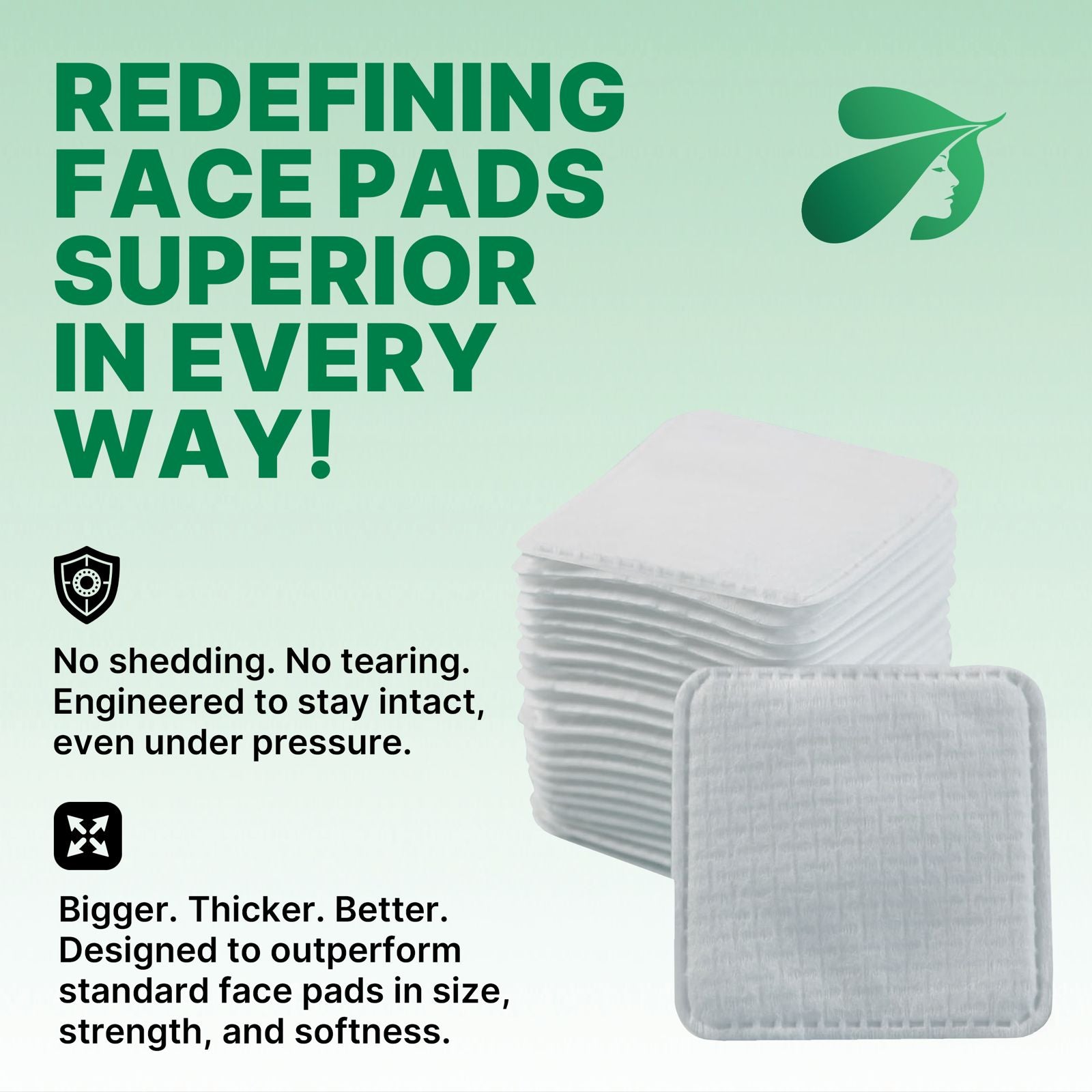 Essential Glow XL Face Pads, Triple Layered, Ultra Smooth, Durable (60 Pads)