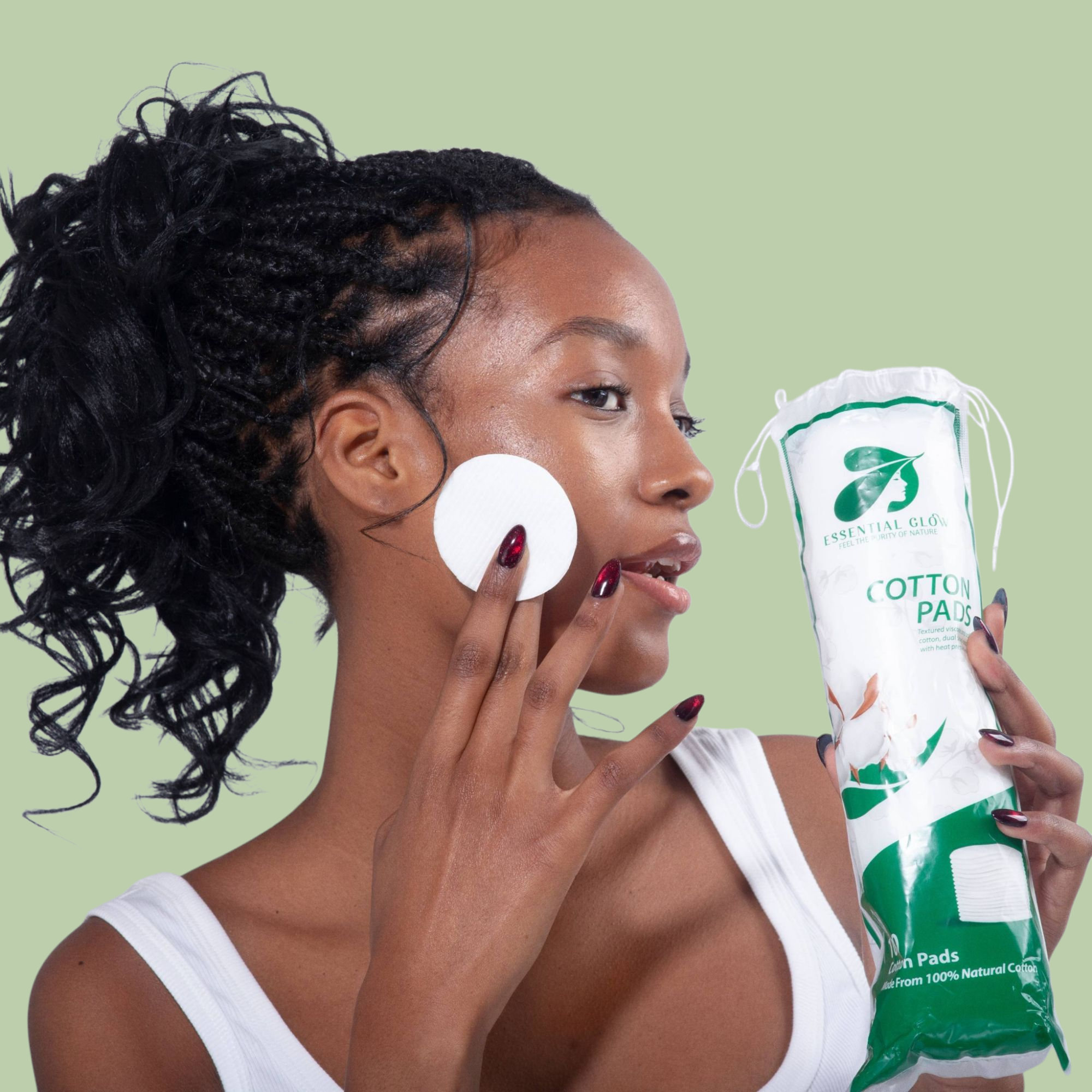 Essential Glow Organic Cotton Pads 100% Natural (Pack of 300)
